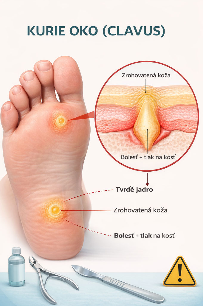 Kurie oko (clavus): príčiny, prejavy a odborné riešenie