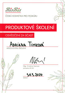 Certifikát - Produktové školenie